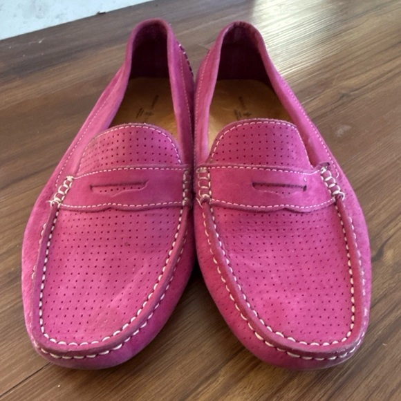 Mercanti Fiorentini Fuchsia Suede Driving Loafers Boss Babe Hot Girl Sz 11 - Picture 2 of 5